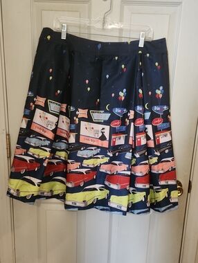 Lindy Bop Navy Vintage Diner & Classic Car Circle Skirt